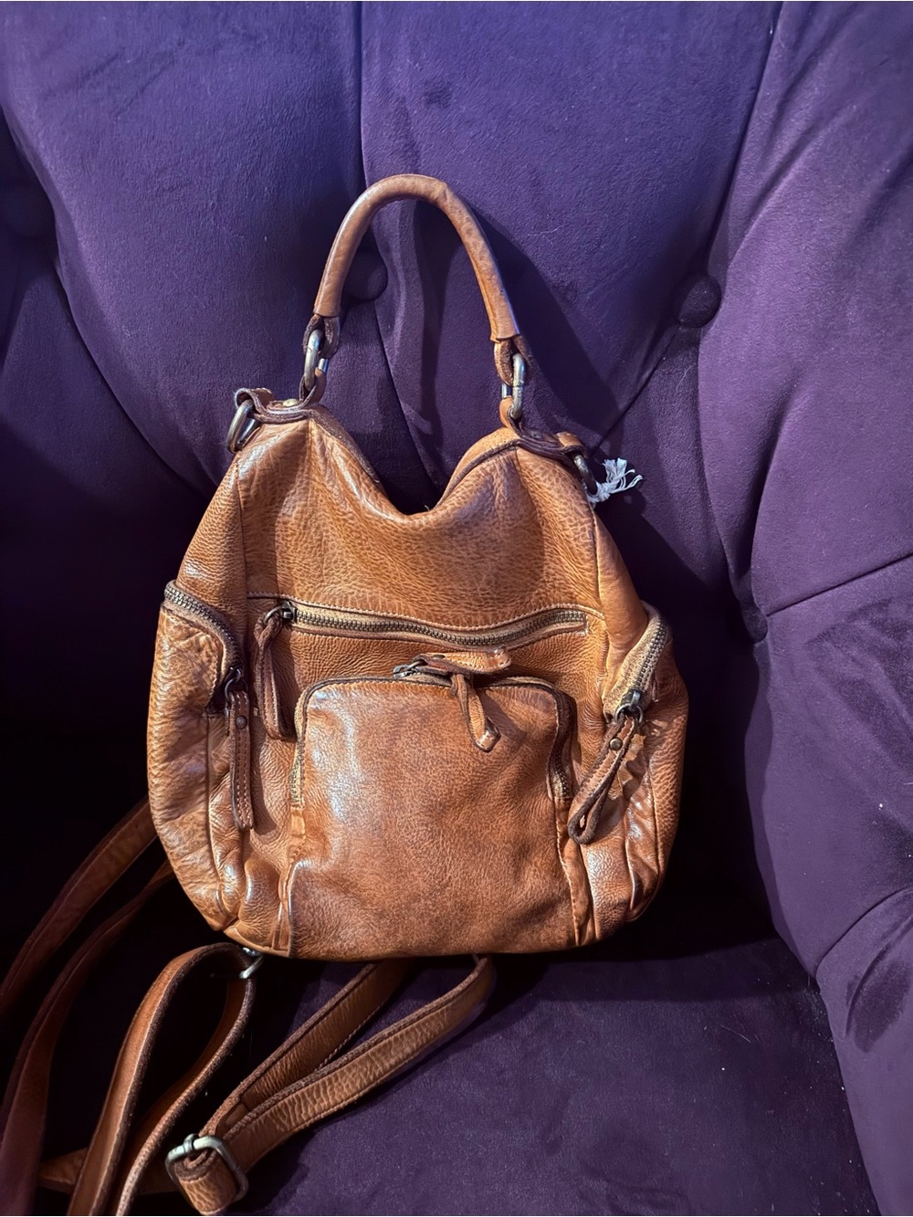 Lusher Mini Quest Backpack in Cognac